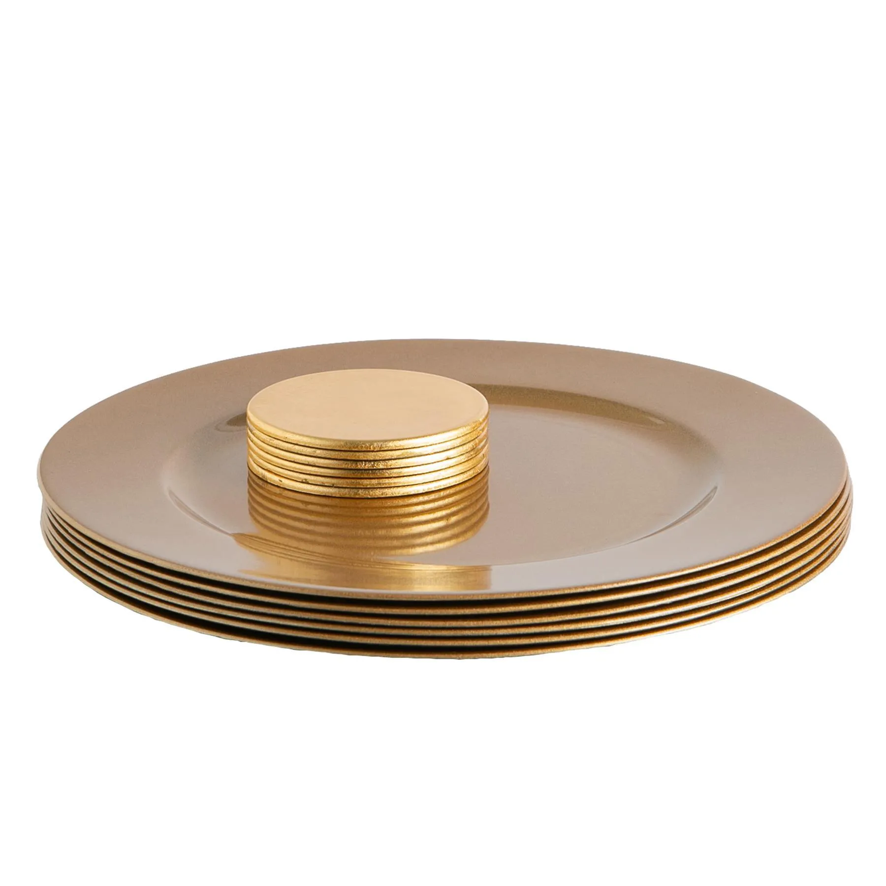 12pc Metallic Charger Plates Set - By Argon Tableware