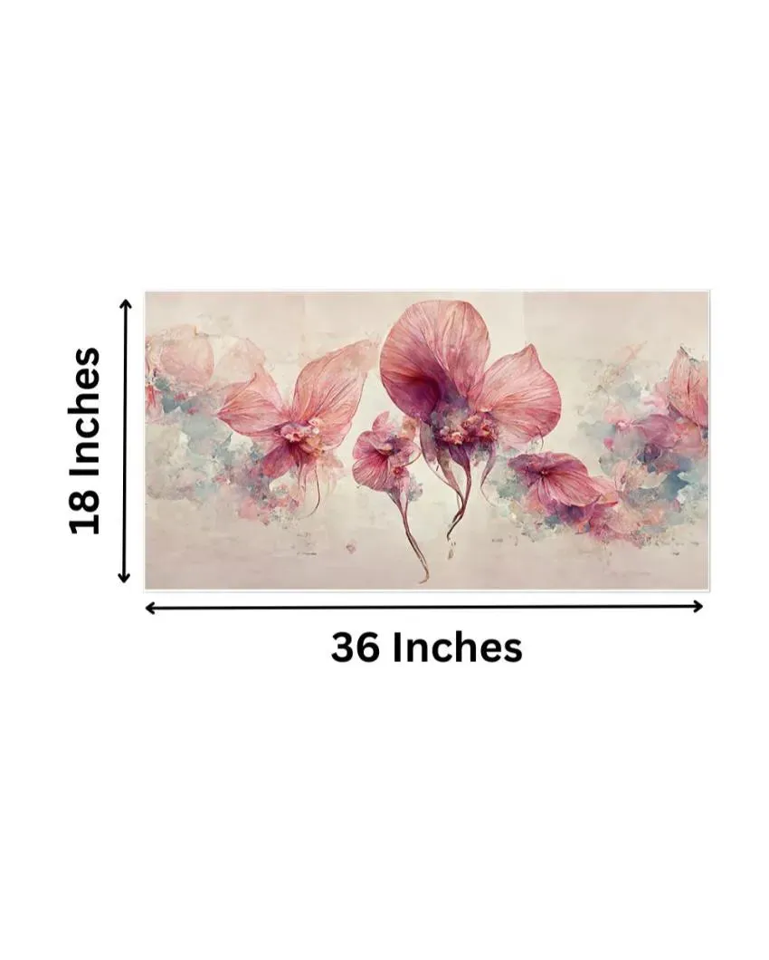 3D Pink Flowers Canvas Frame Wall Painting | 24 x 12 inches , 36 x 18 inches , 48 x 24 inches