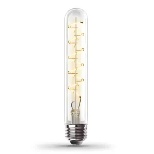 4.5W (40W Equivalent) T10 E26 Dimmable Spiral Filament Clear Glass Vintage Edison LED Light Bulb, Bright White