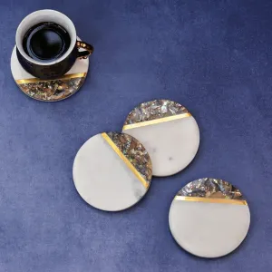 Abalone Shell Marble Coasters (Set of 4)