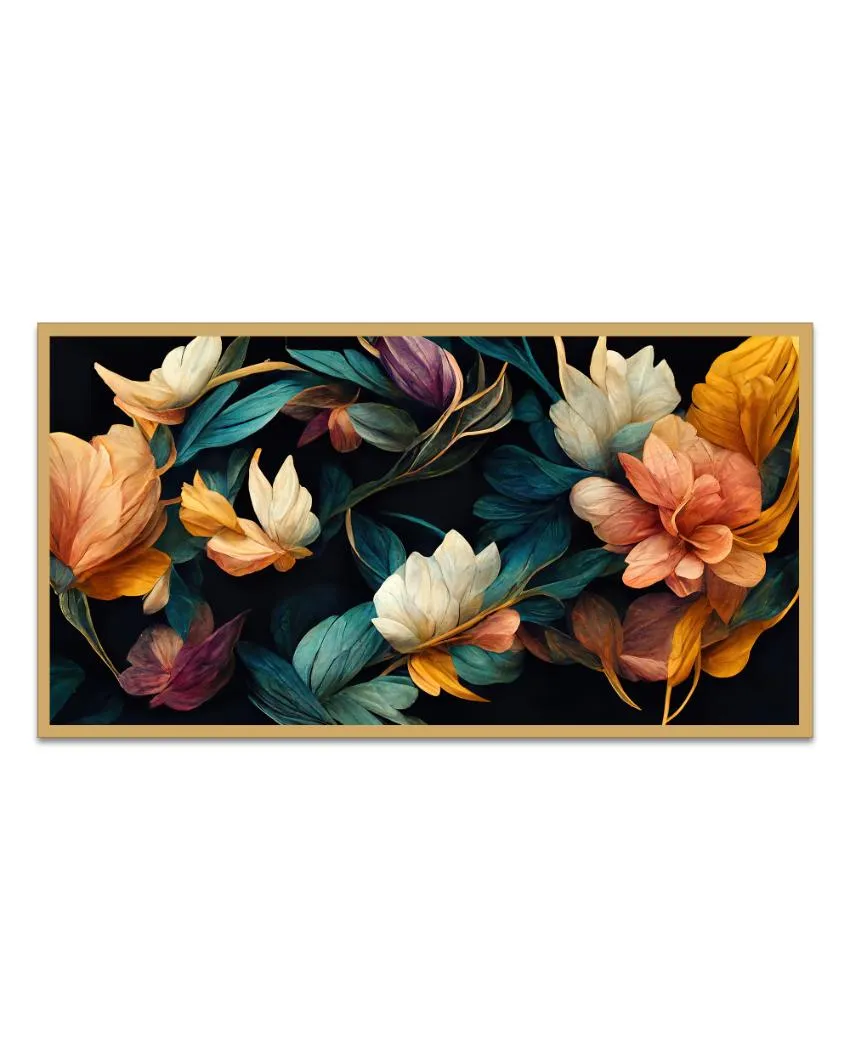 Abstract Flowers Floating Frame Canvas Wall Art Painting