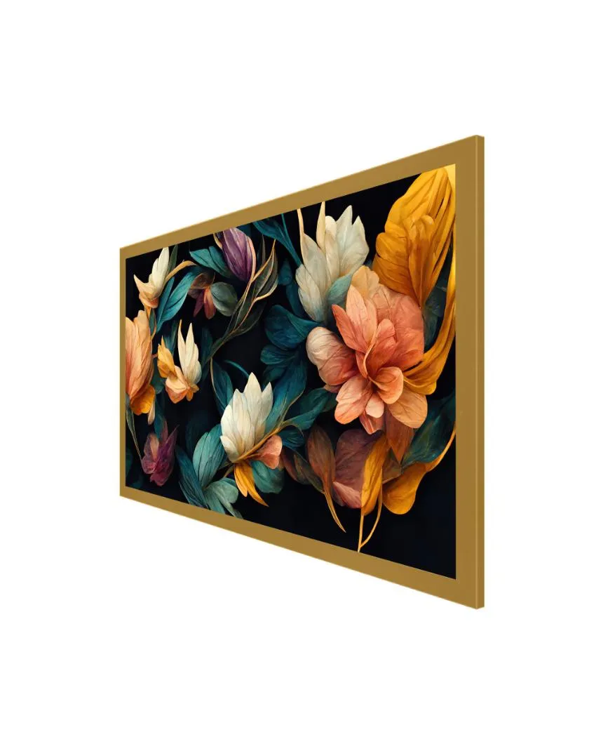 Abstract Flowers Floating Frame Canvas Wall Art Painting