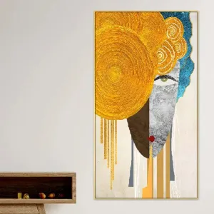 Abstract Hidding Face Figure Floating Frame Art Canvas Painting | 24 x 12 inches , 36 x 18 inches & 48 x 24 inches