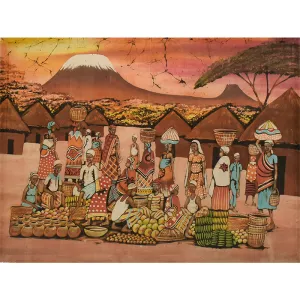 African Market Batik Art 01