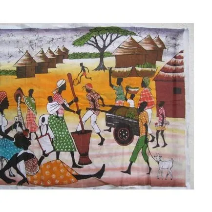 African Village Batik Art 02