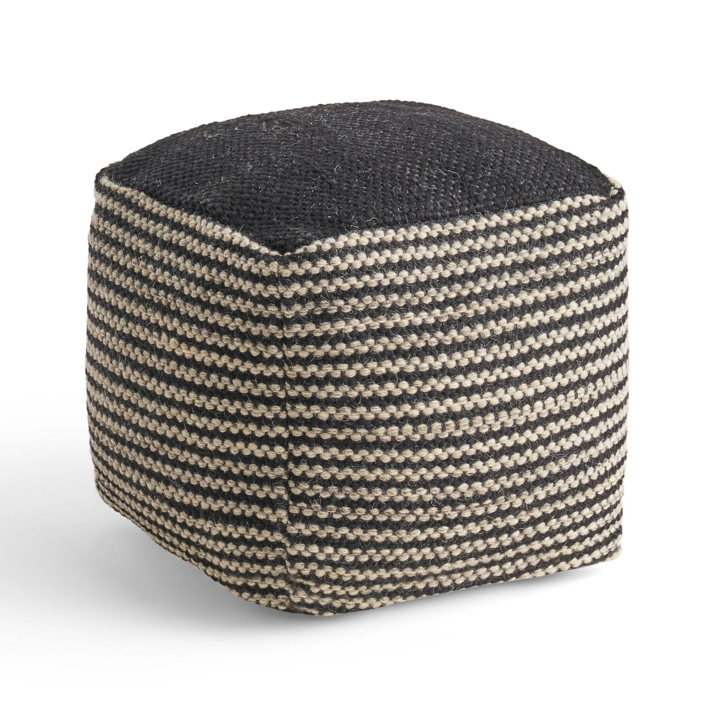 Allyssa Boho Wool and Cotton Ottoman Pouf