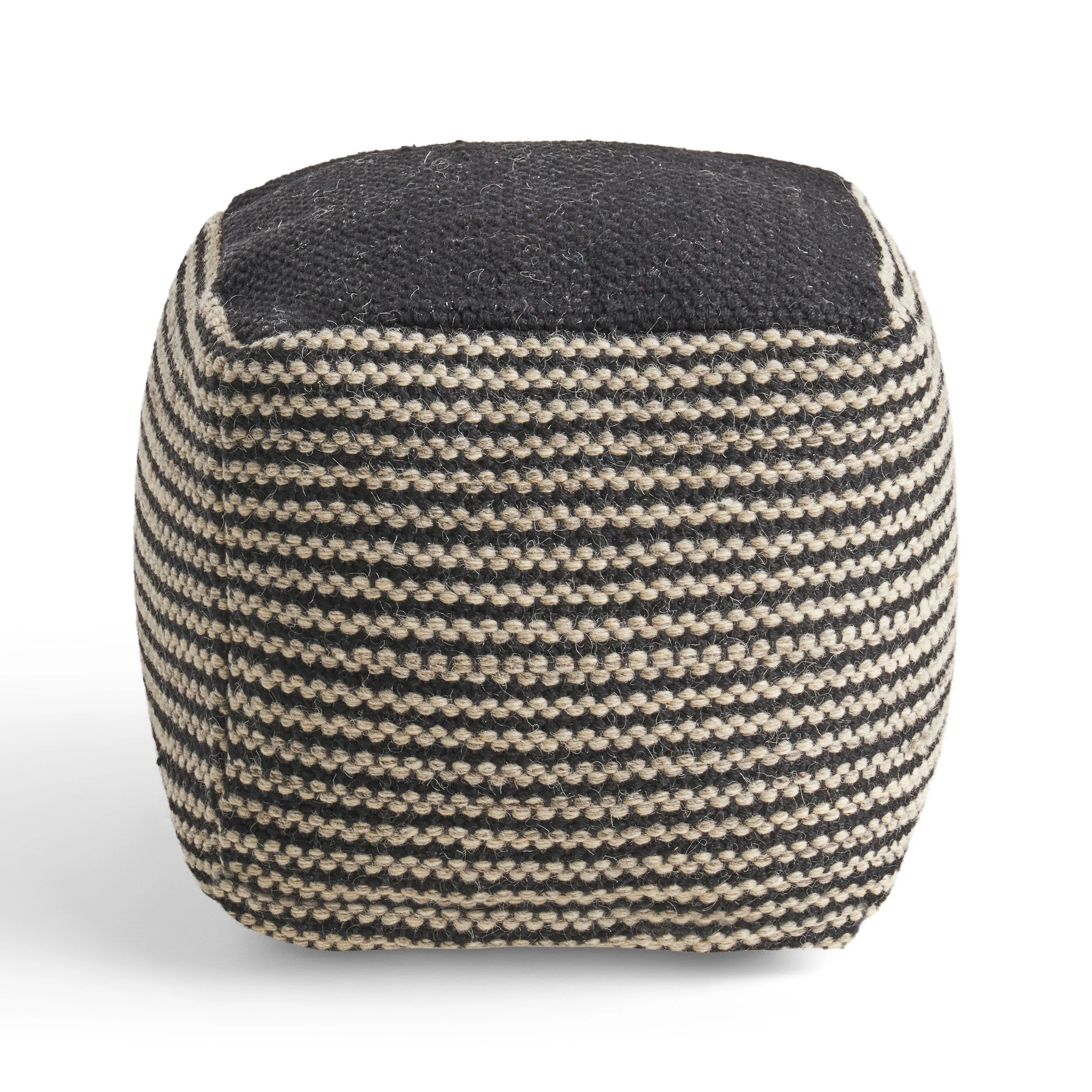 Allyssa Boho Wool and Cotton Ottoman Pouf