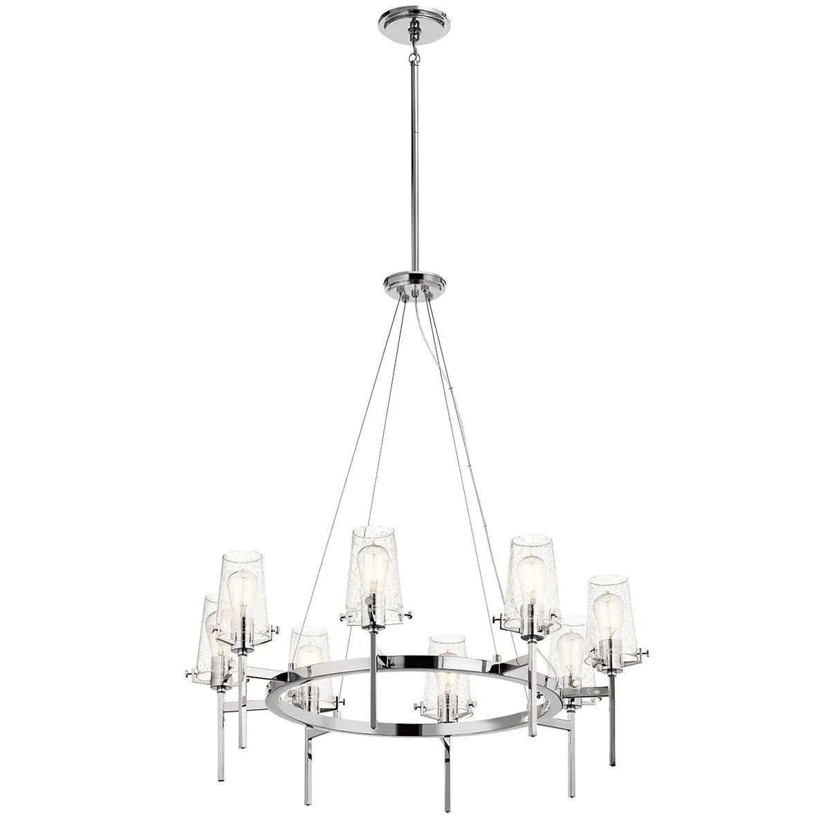 Alton 38 In. 8 Lights Chandelier Chrome Finish