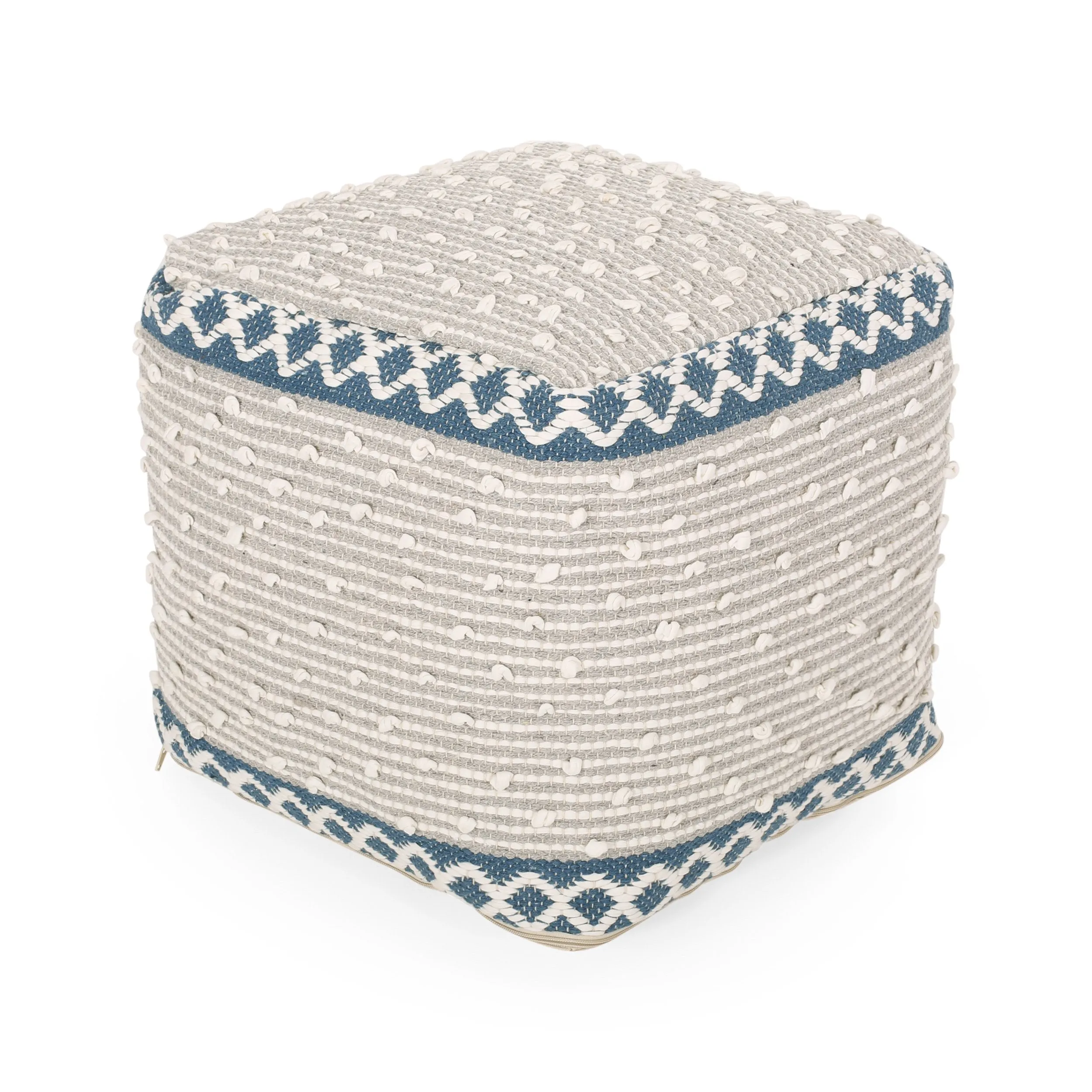 Amiyrah Hand-Crafted Cotton Cube Pouf