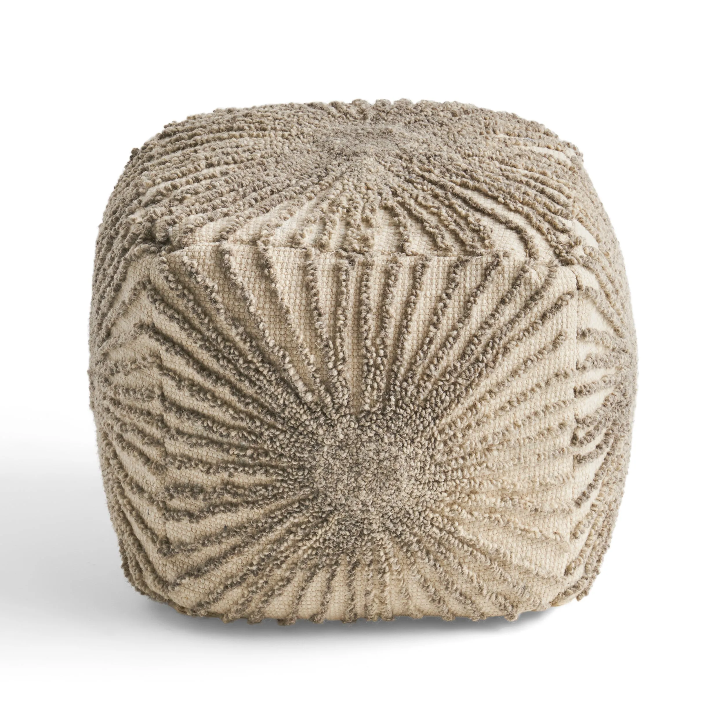 Amyri Boho Wool and Cotton Ottoman Pouf