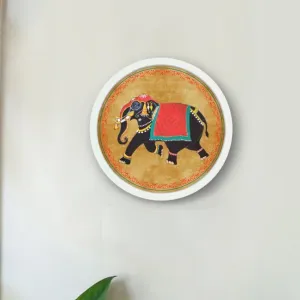 Arawat Elephant Pichwai Canvas Style Wall Art Frame