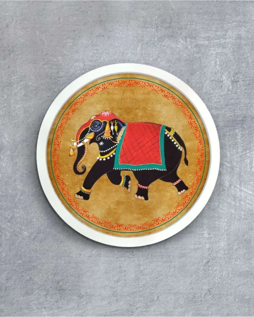 Arawat Elephant Pichwai Canvas Style Wall Art Frame