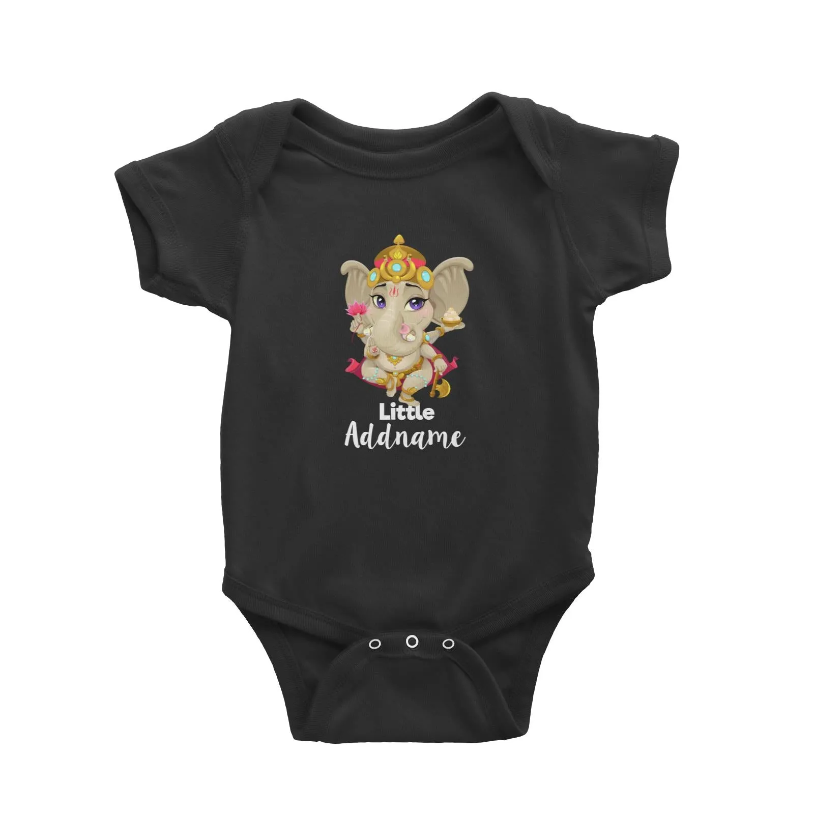 Artistic Ganesha Little Addname Baby Romper