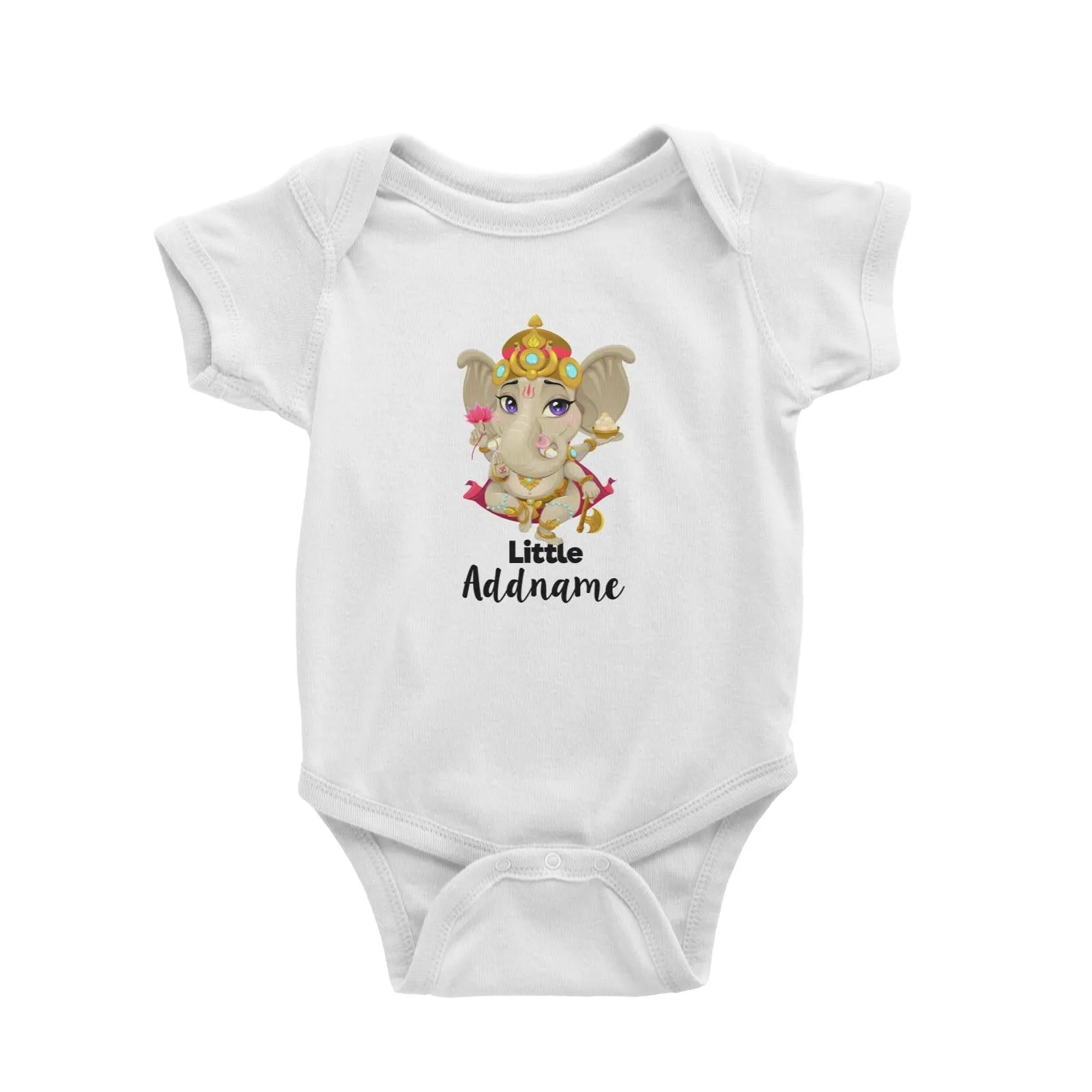 Artistic Ganesha Little Addname Baby Romper