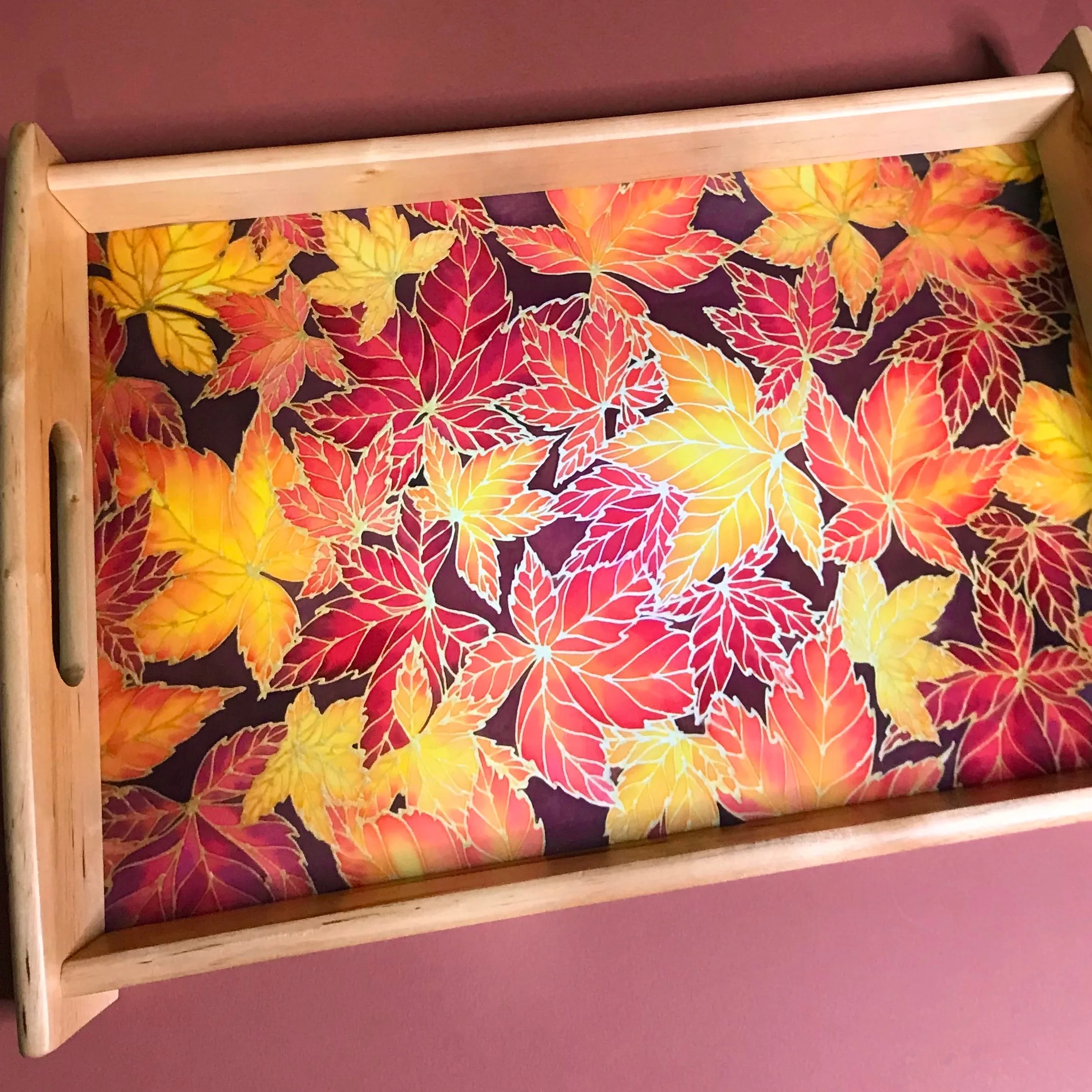 Autumn Leaves Placemats & Coasters - Virginia Creeper Leaves Table Mats - Red Yellow