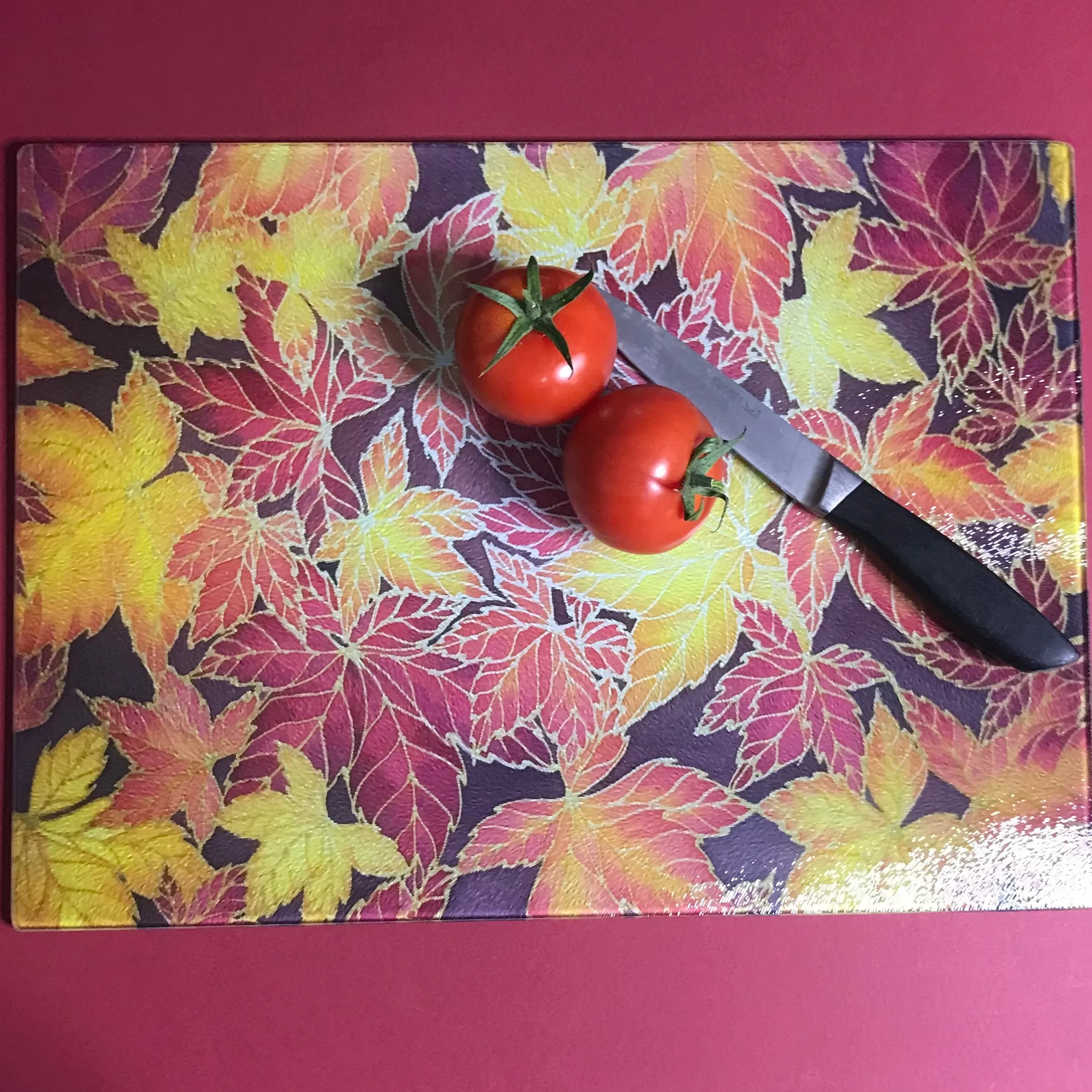 Autumn Leaves Placemats & Coasters - Virginia Creeper Leaves Table Mats - Red Yellow