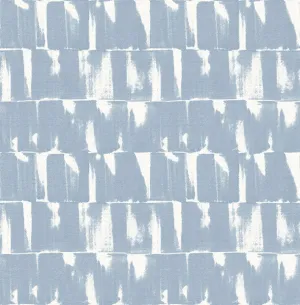 Bancroft Blue Artistic Stripe Wallpaper