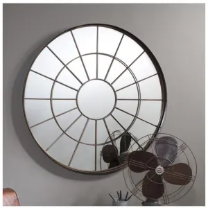 Battersea Large Round Industrial Window Wall Mirror