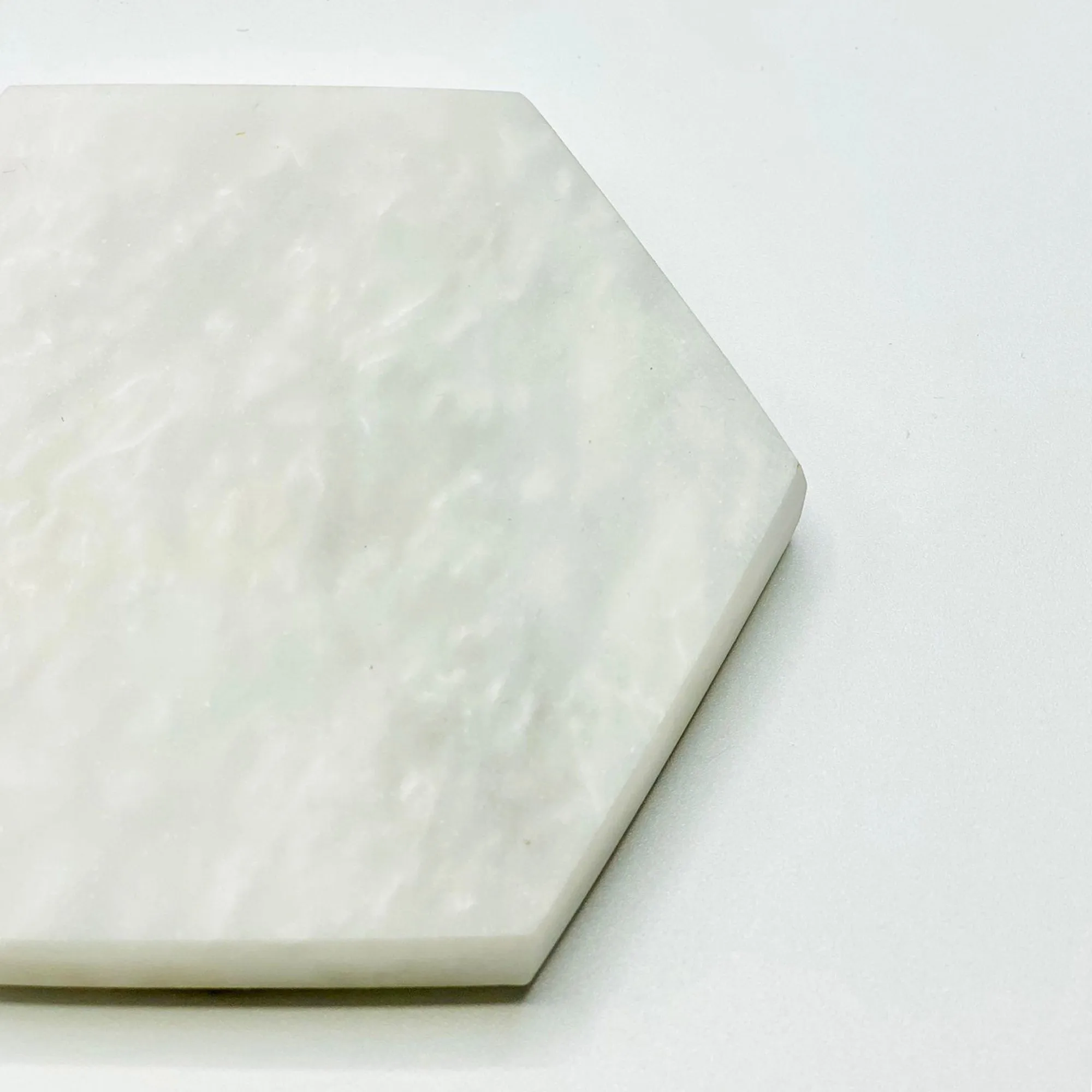 Bianca - White Marble Hexagon Coasters - Set of 4