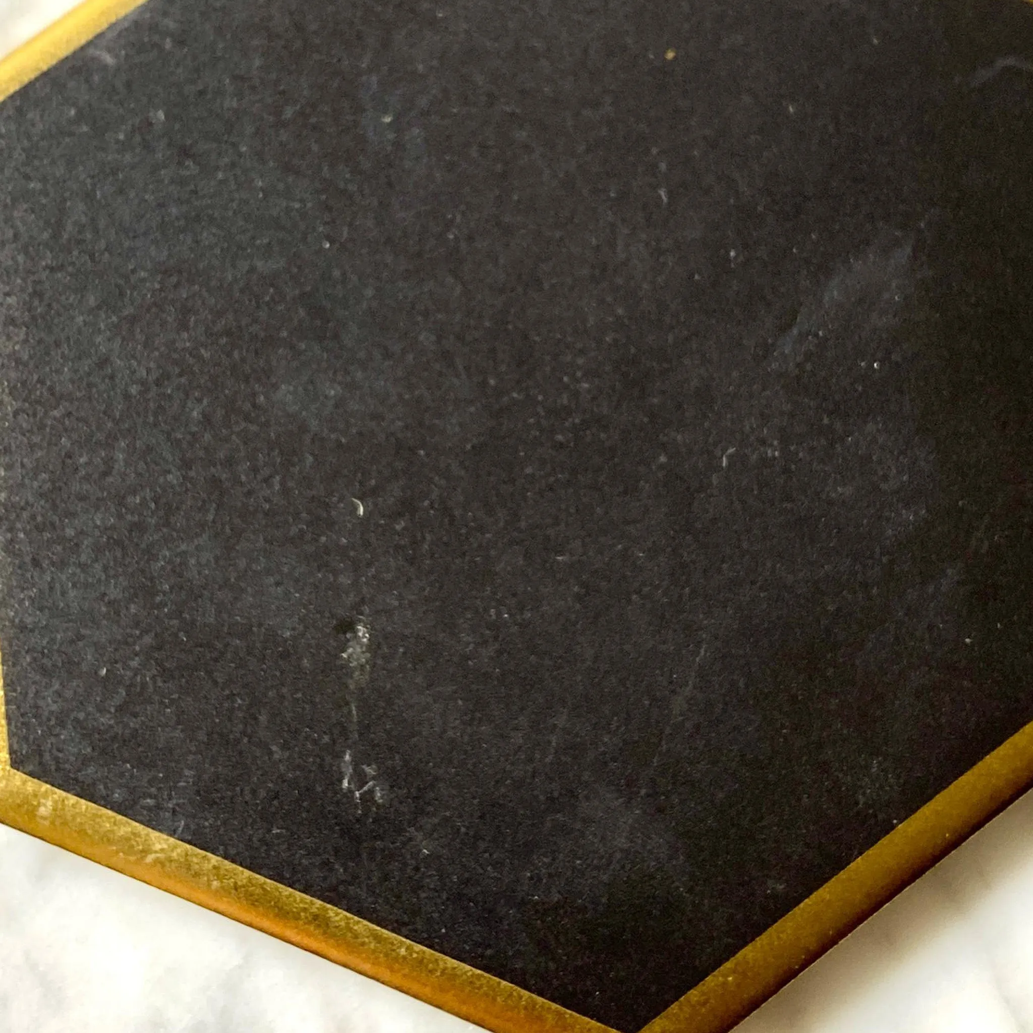 Black & Gold Handmade Ceramic Coasters - Set of 6 / Clearance