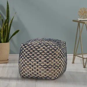 Boho Wool and Cotton Pouf - NH266013