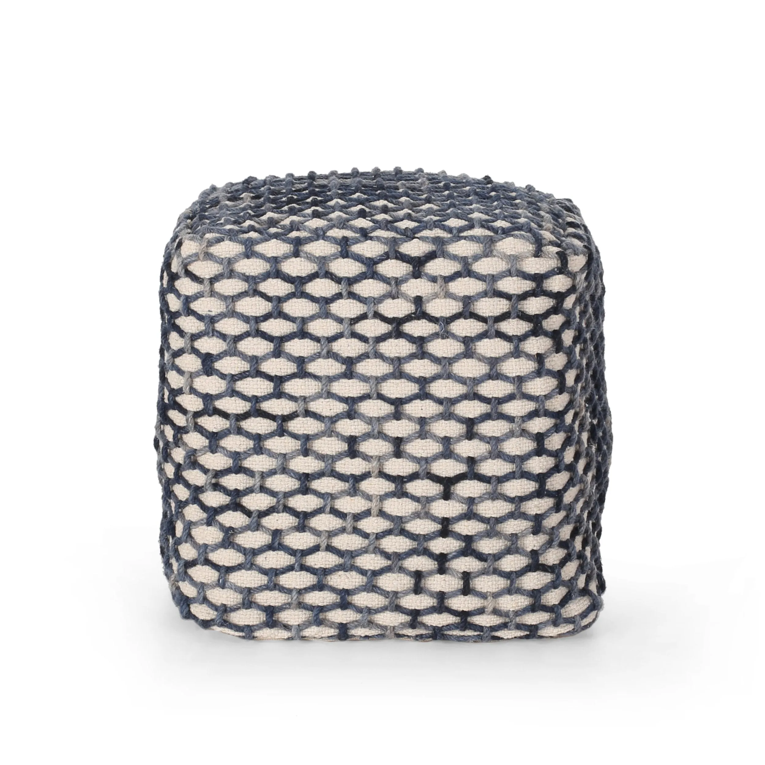 Boho Wool and Cotton Pouf - NH266013