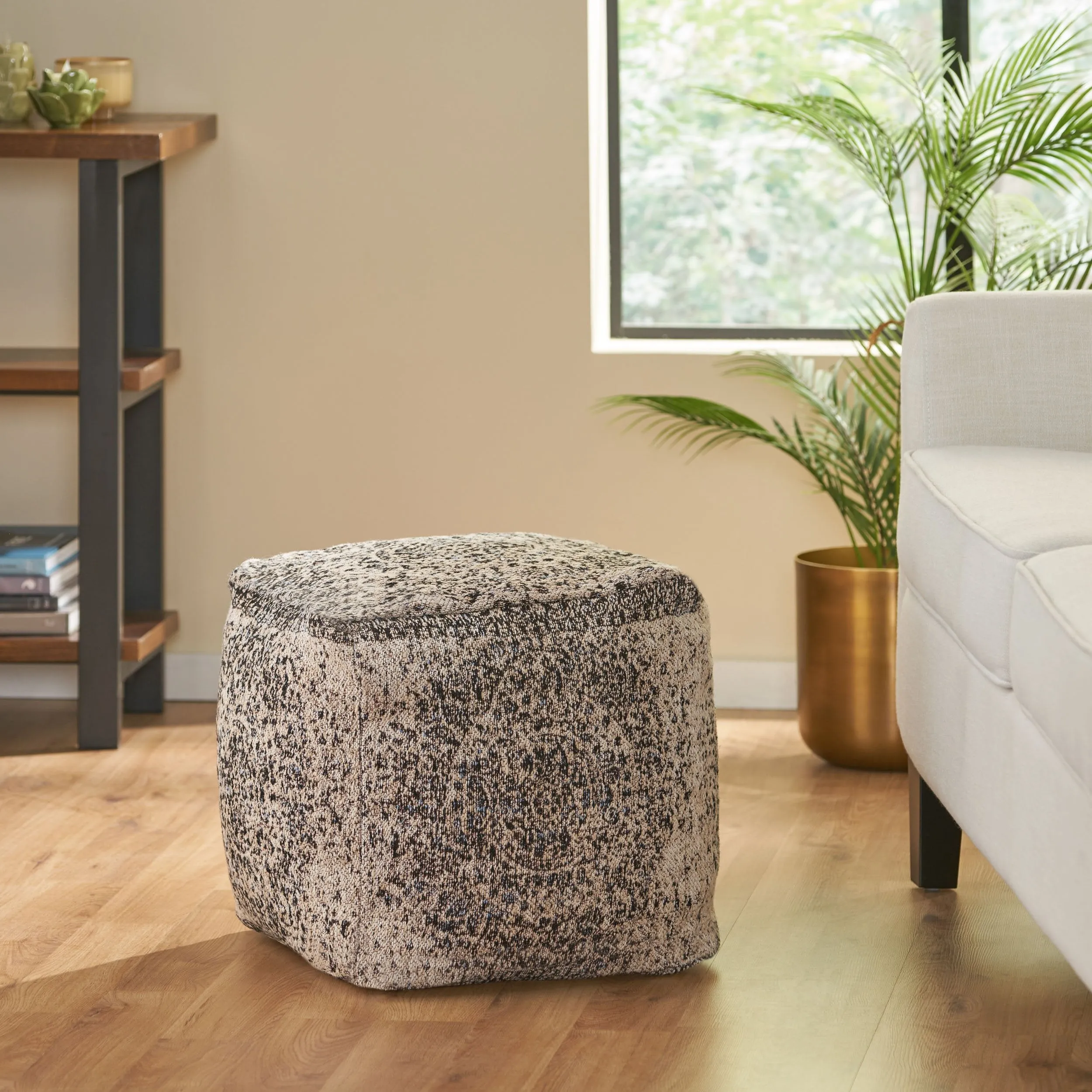 Bonsallo Contemporary Fabric Cube Pouf