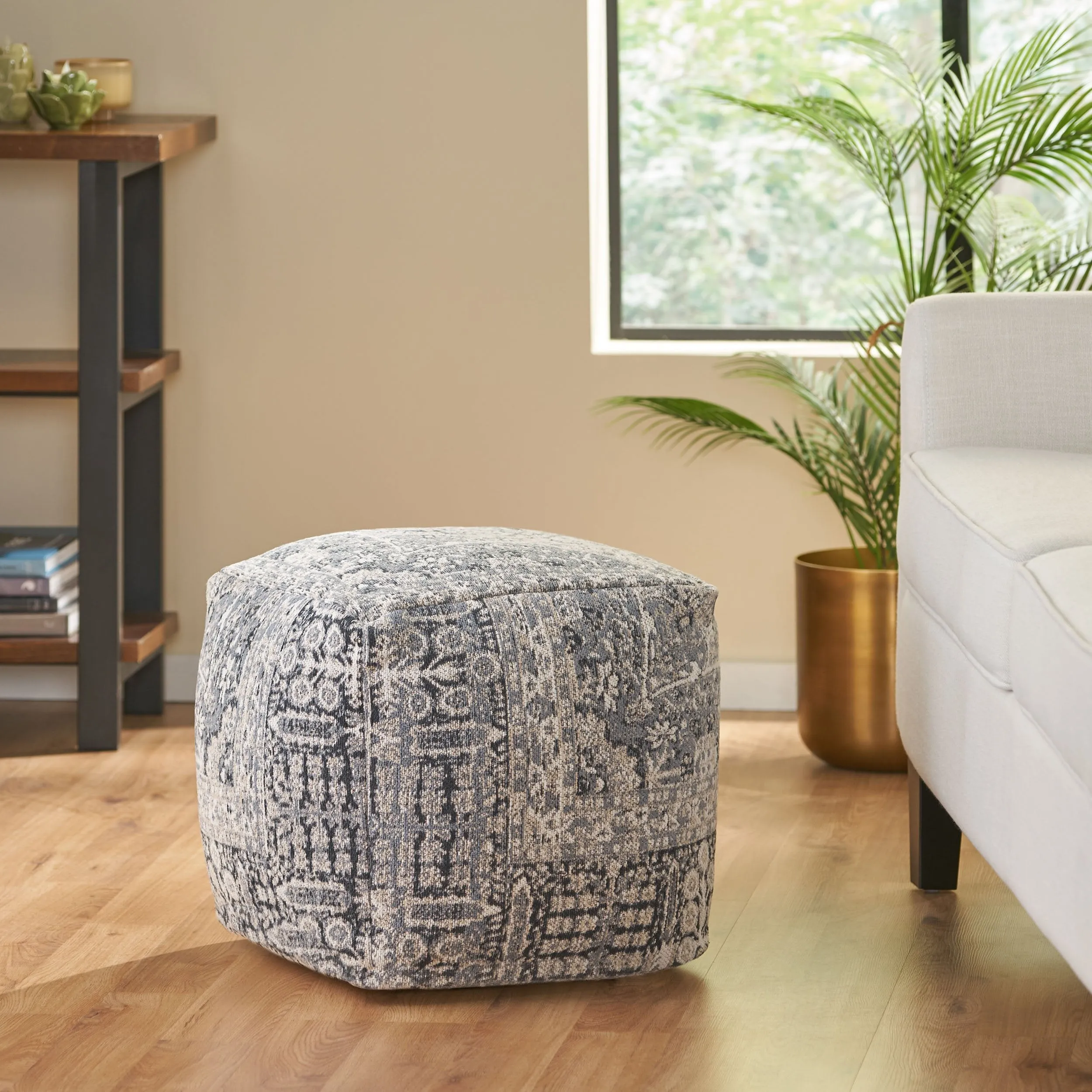 Bonsallo Contemporary Fabric Cube Pouf