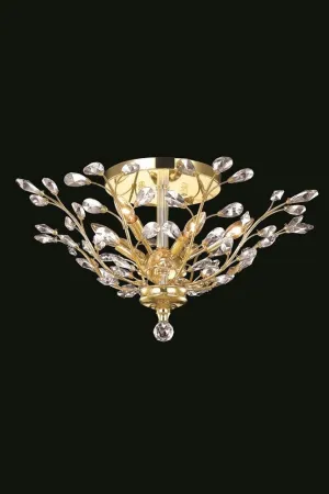 C121-2011F27G/RC - Regency Lighting: Orchid 6 light Gold Flush Mount Clear Royal Cut Crystal