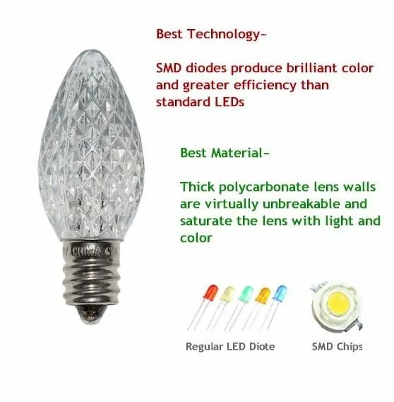 C7 LED Faceted Multi Color