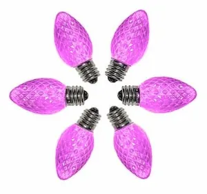 C7 LED Faceted Pink