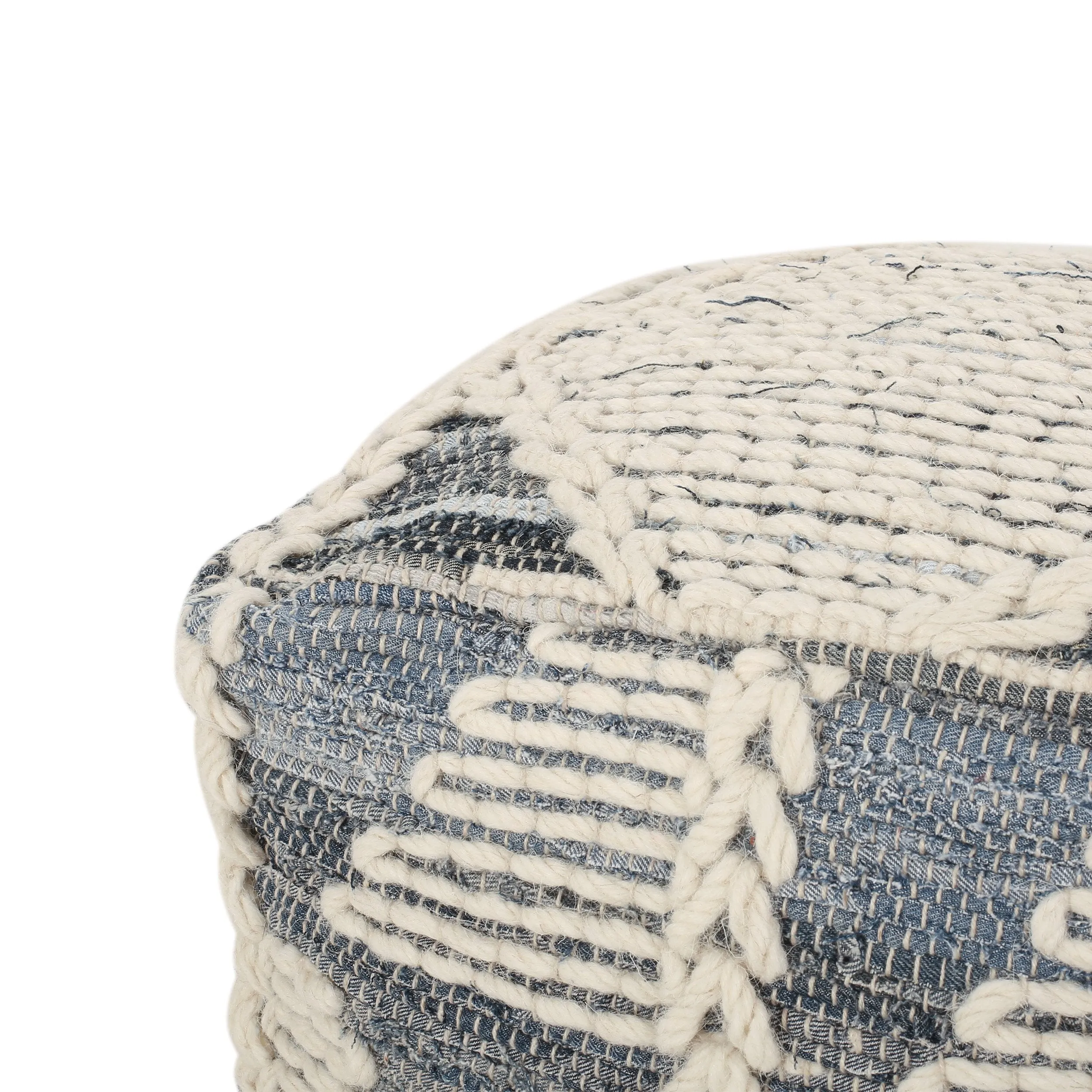 Calera Handcrafted Boho Fabric Cube Pouf