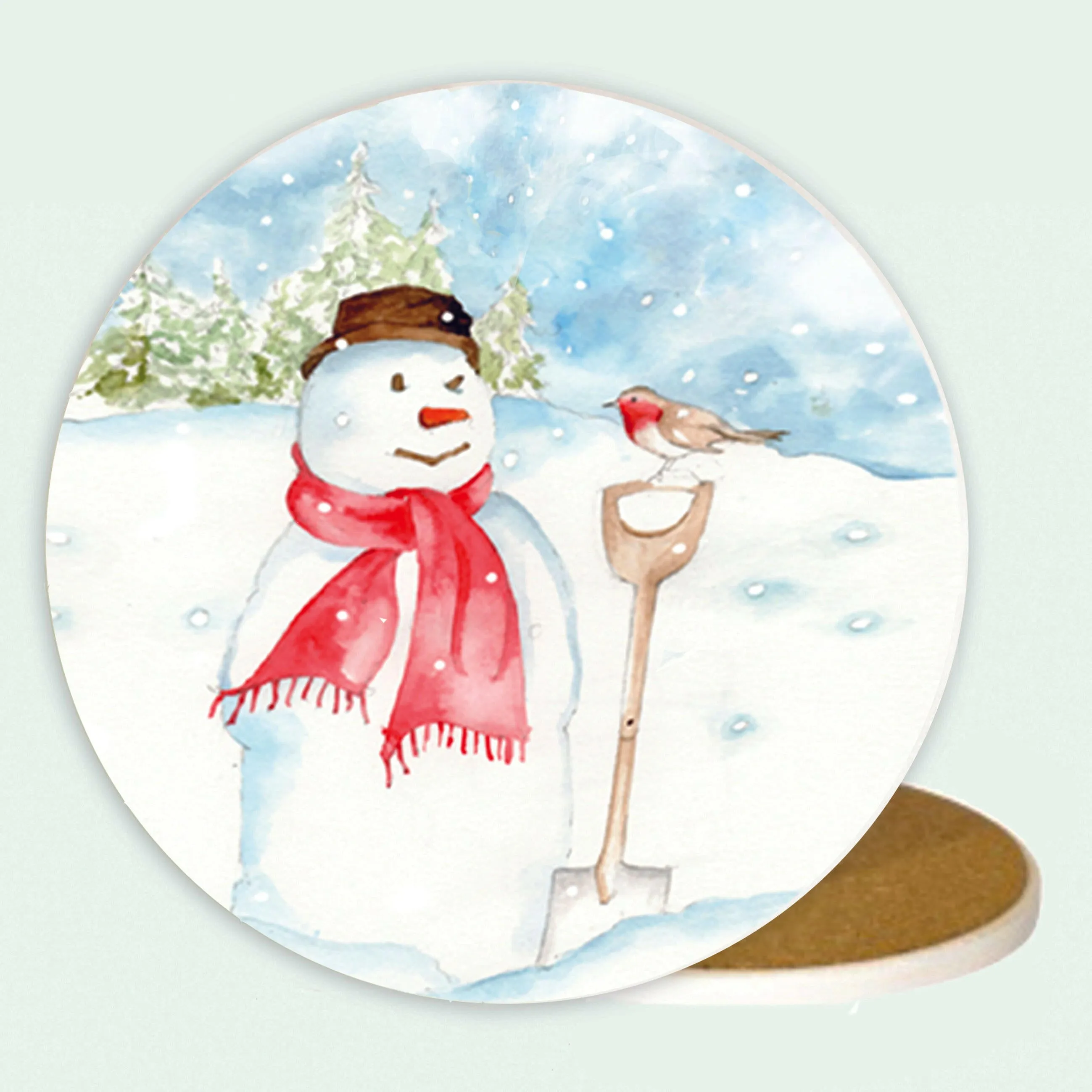 Ceramic Coaster - Christmas Snowman