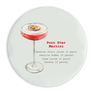 Ceramic Coaster - Cocktail Recipes Pornstar Martini