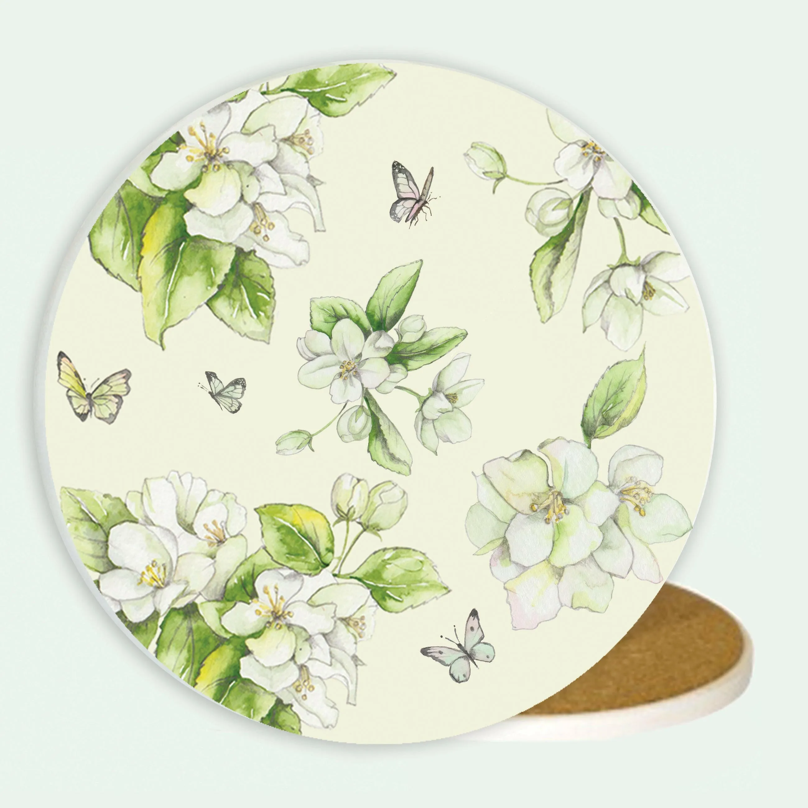 Ceramic Coaster - Cream Blossom