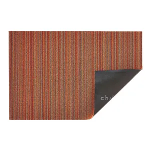 Chilewich Indoor/Outdoor Skinny Stripe Shag Floor Mat - Orange