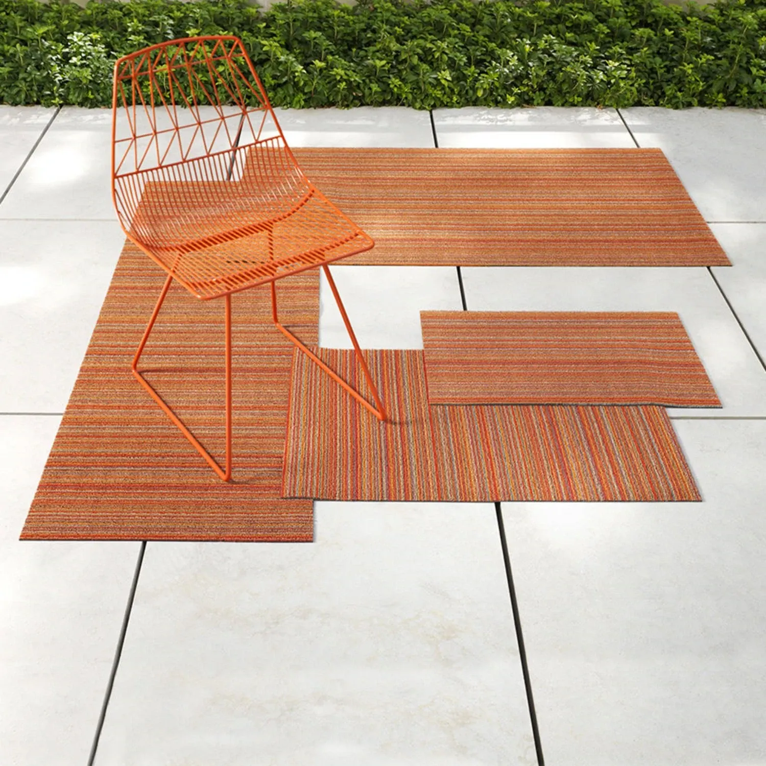 chilewich | large doormat 61x91cm (24x36") | skinny stripe orange