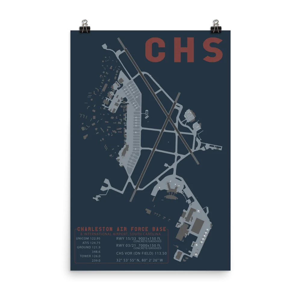 CHS Charleston Air Force Base & International Airport Layout Art