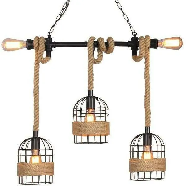 Clervie - Retro Hemp Rope Pendant Lamp