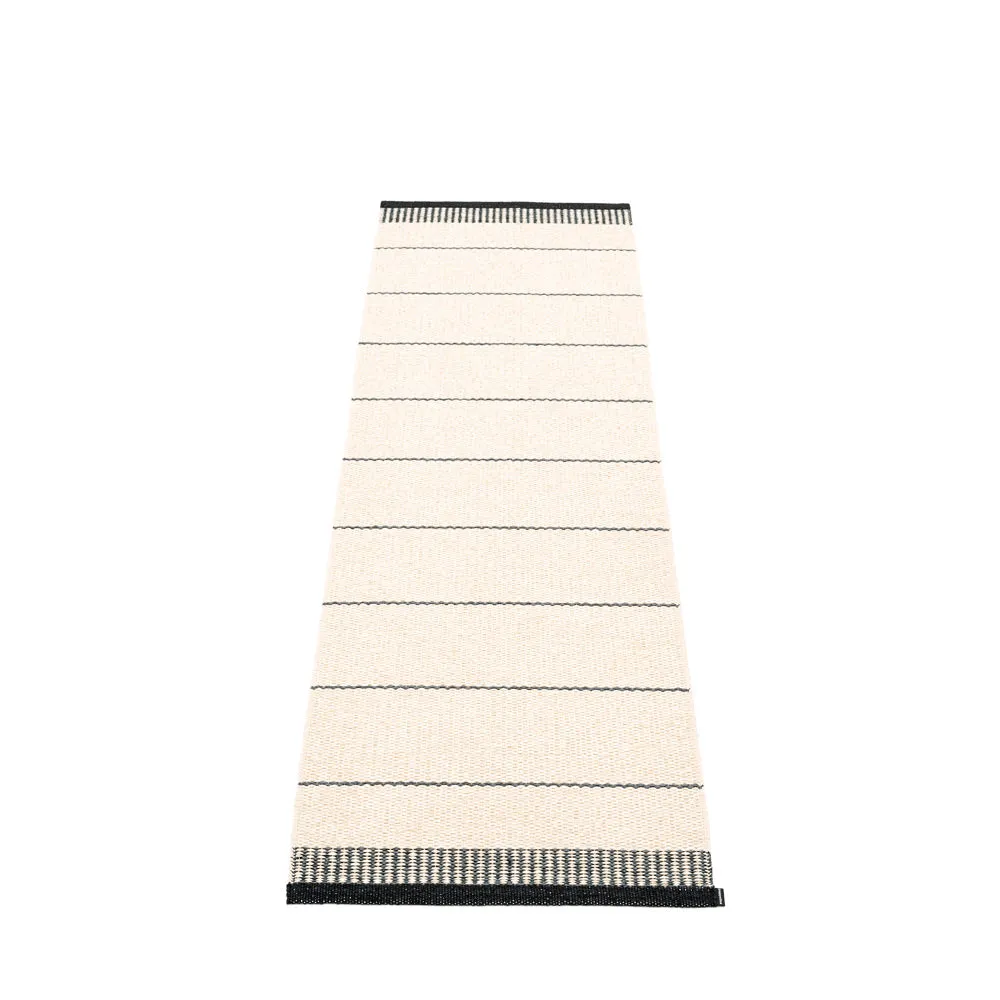 Coopers Beach Plastic Floor Mats Black/Vanilla/Granit Stripes (Multiple Sizes)