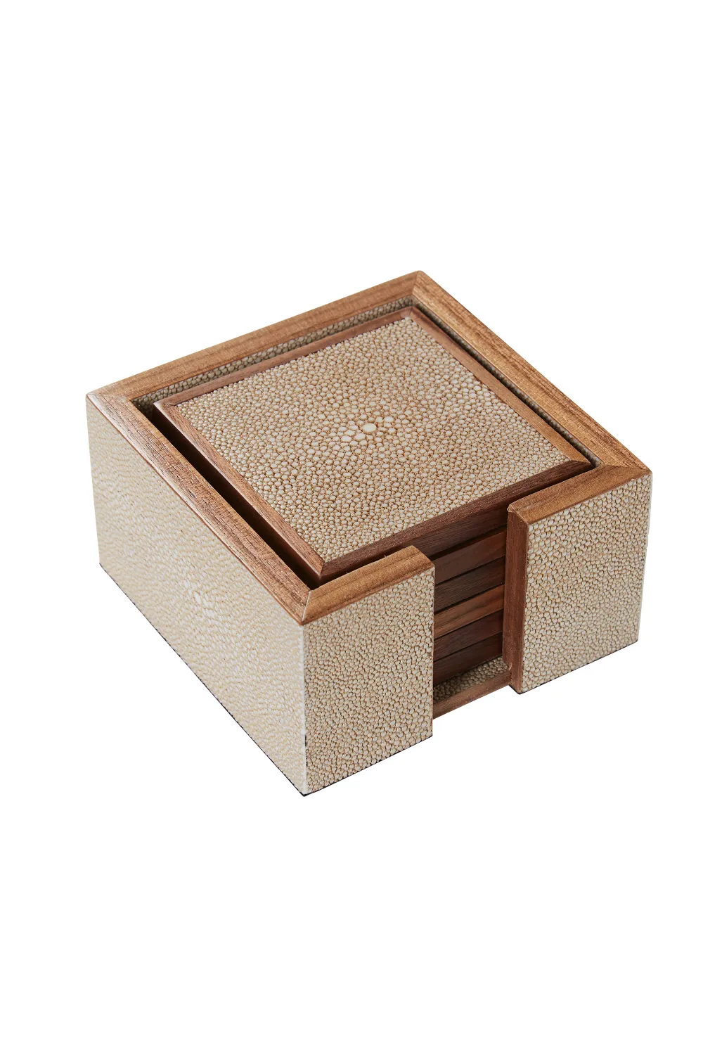 Cream Shagreen Coasters with Box (6) | Andrew Martin Lexi