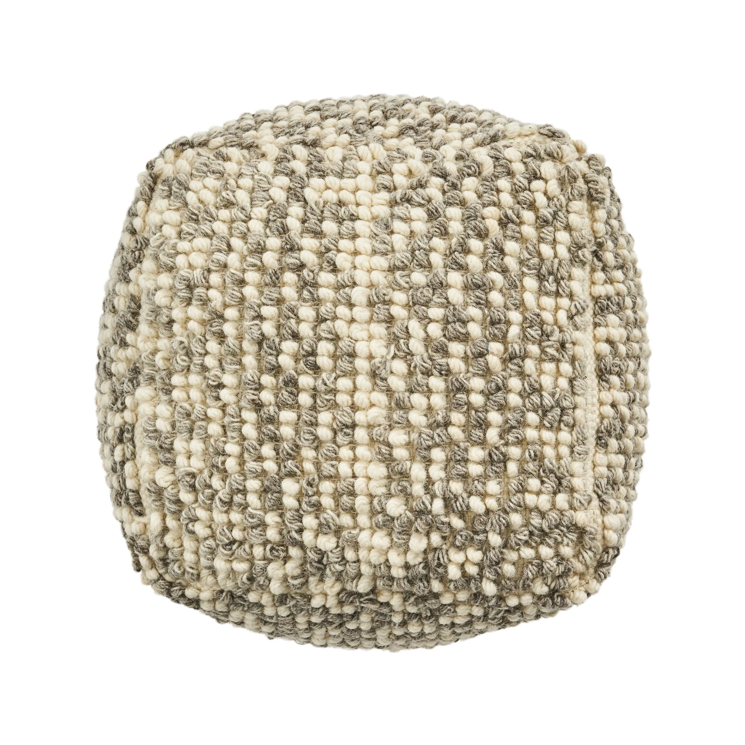 Daisy Boho Wool and Cotton Ottoman Pouf