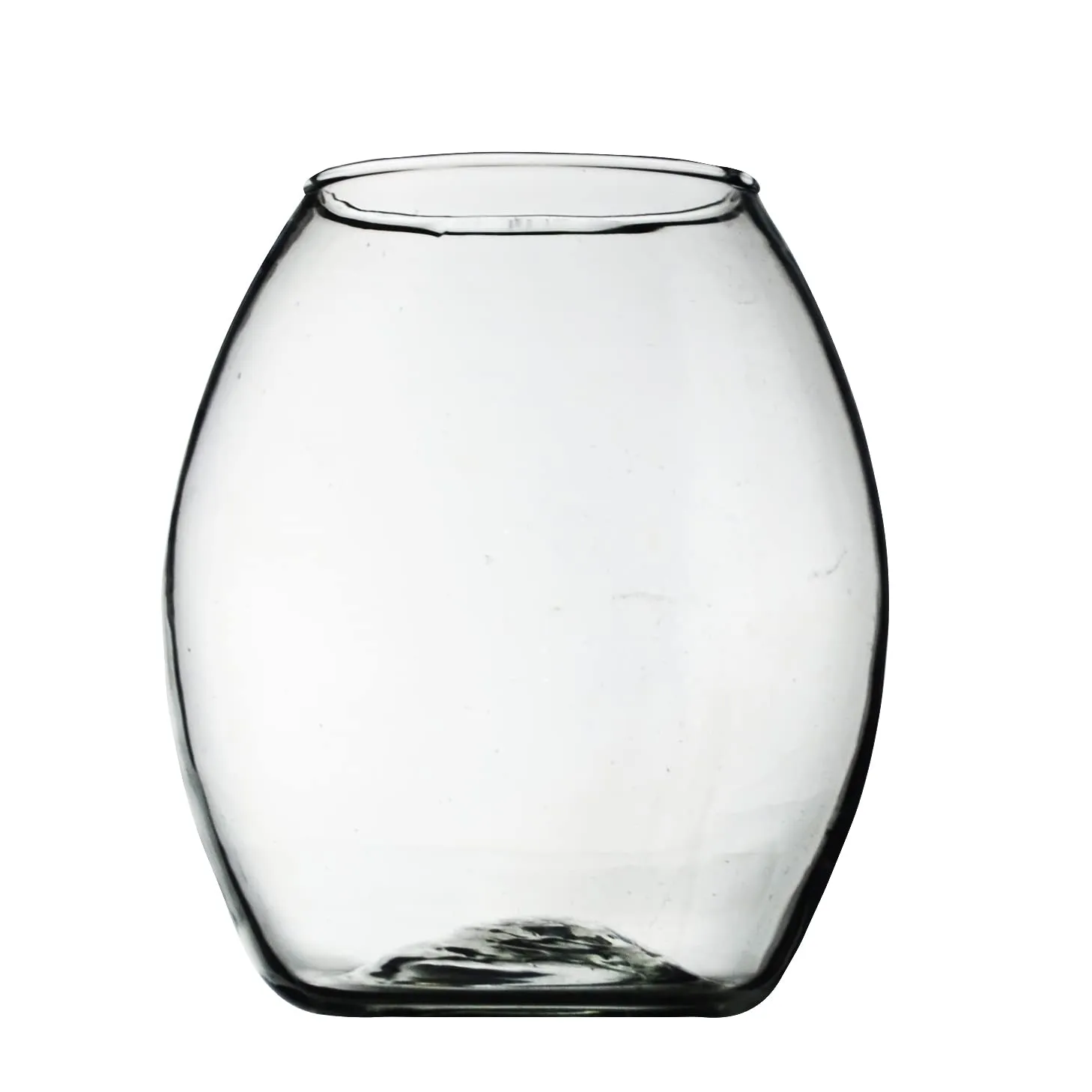 DECENT GLASS Glass Round Floral Vase (5 X 4.5 Inch, Clear)