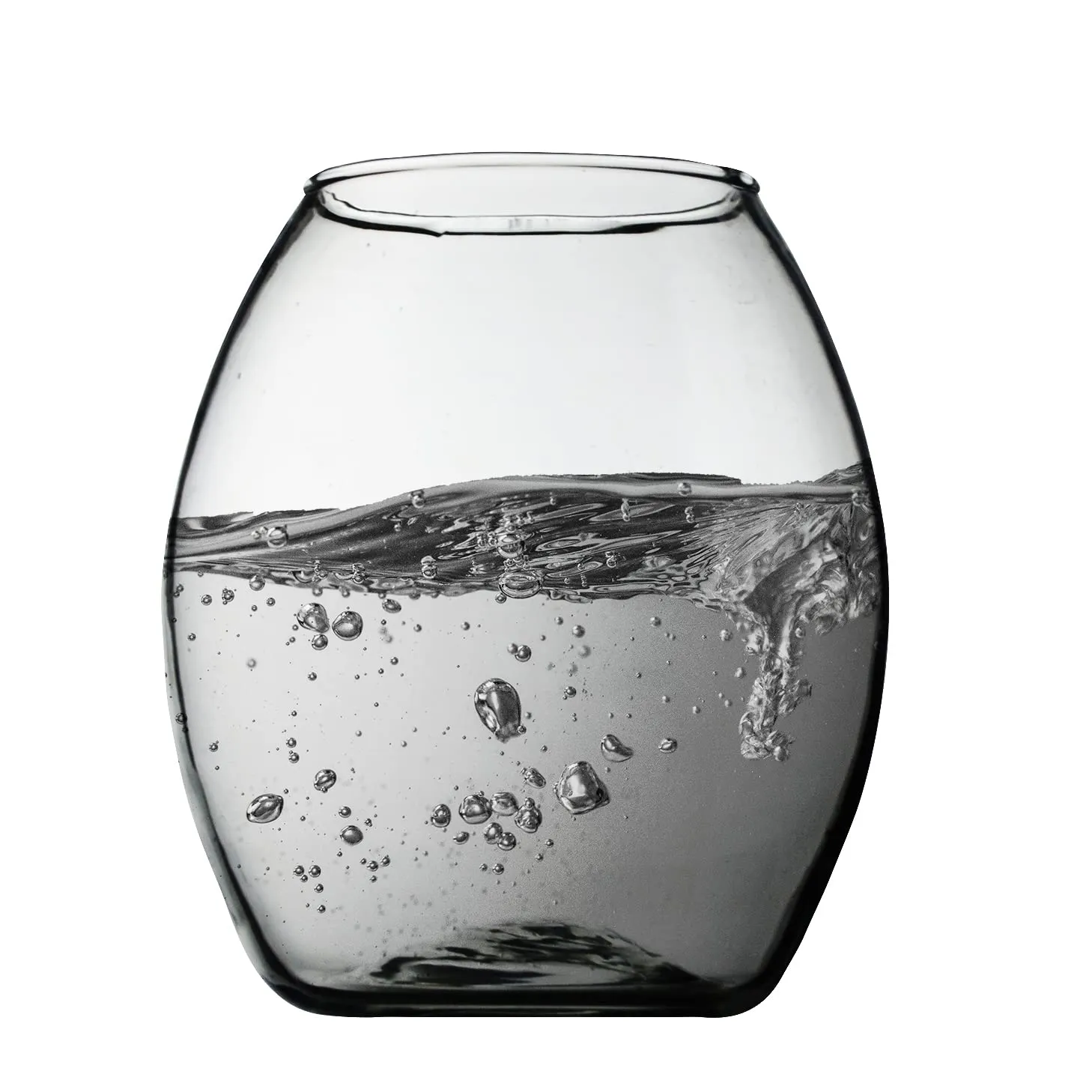 DECENT GLASS Glass Round Floral Vase (5 X 4.5 Inch, Clear)