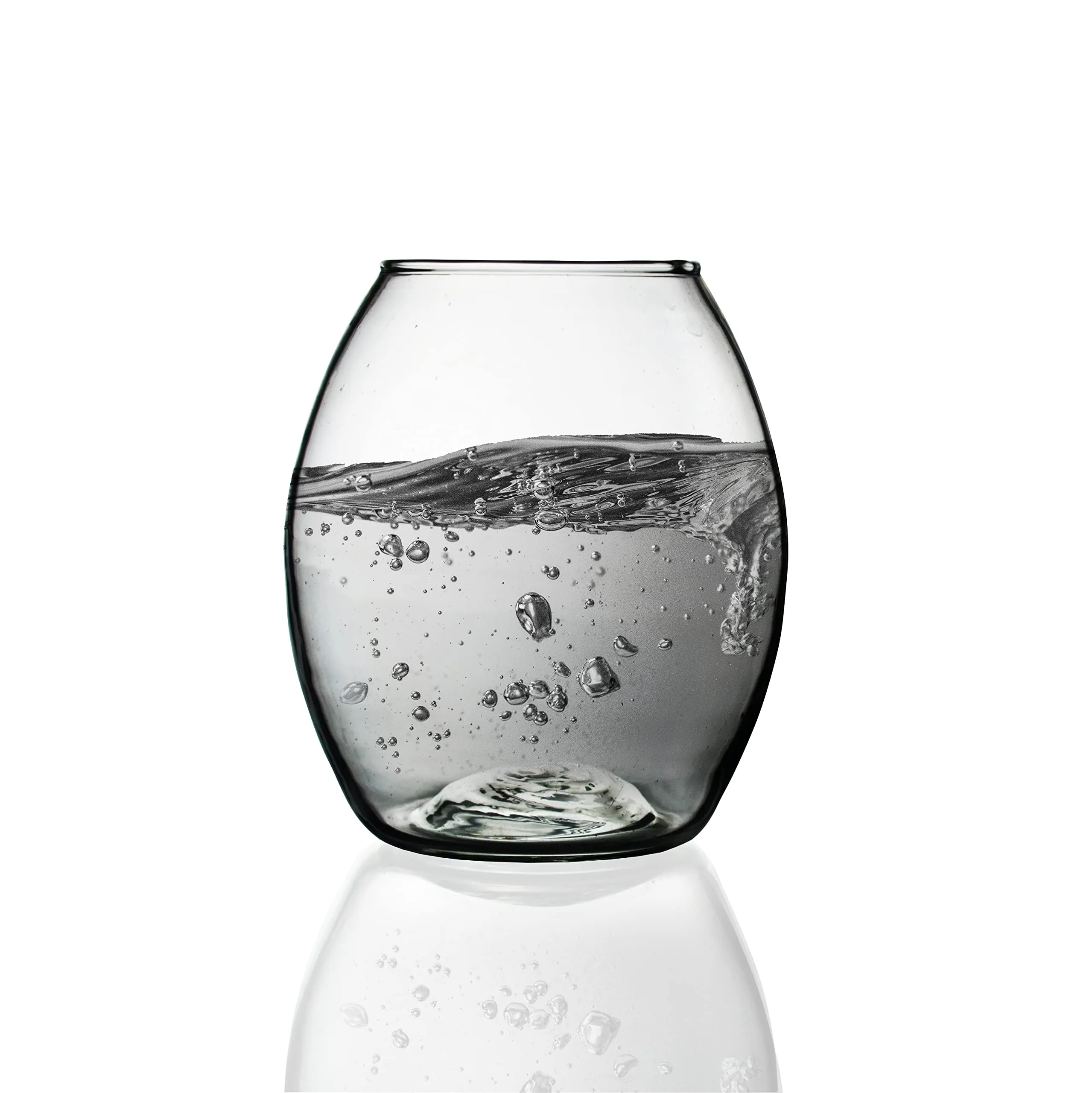 DECENT GLASS Glass Round Floral Vase (5 X 4.5 Inch, Clear)