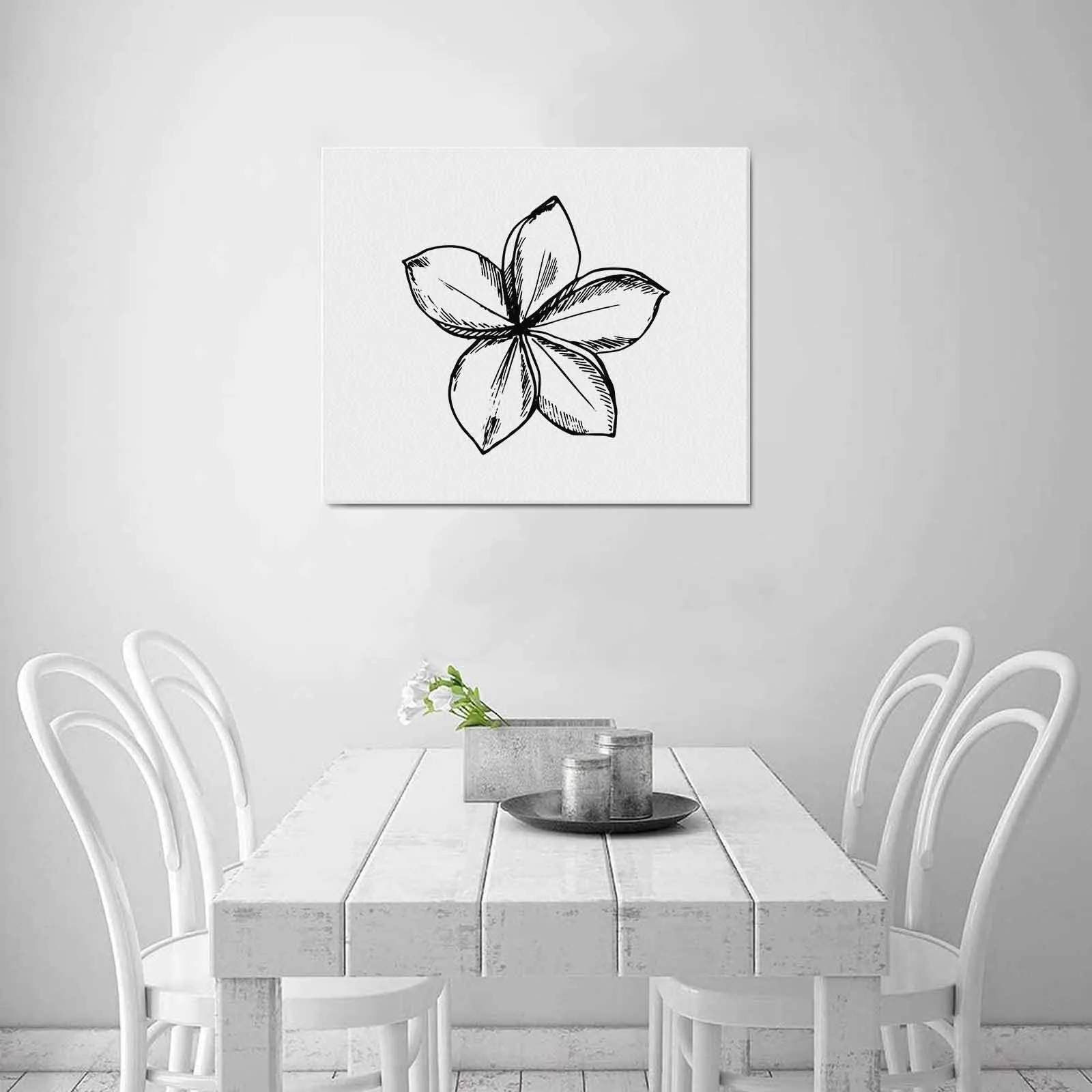 Decorative Floral Sketch Art / Textured Frame Canvas Print - 51753