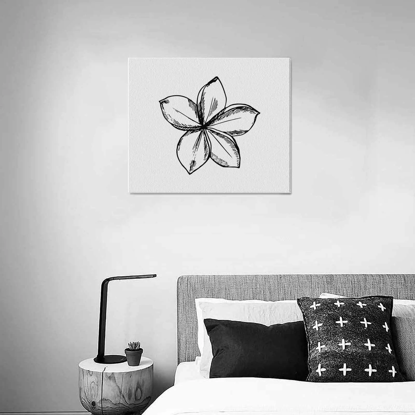 Decorative Floral Sketch Art / Textured Frame Canvas Print - 51753