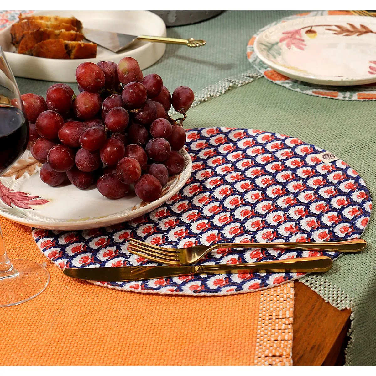 Ditsy Redupple Round Mat - Set of 2