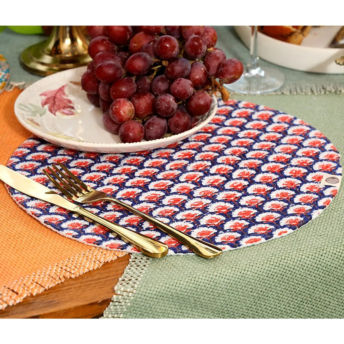 Ditsy Redupple Round Mat - Set of 2