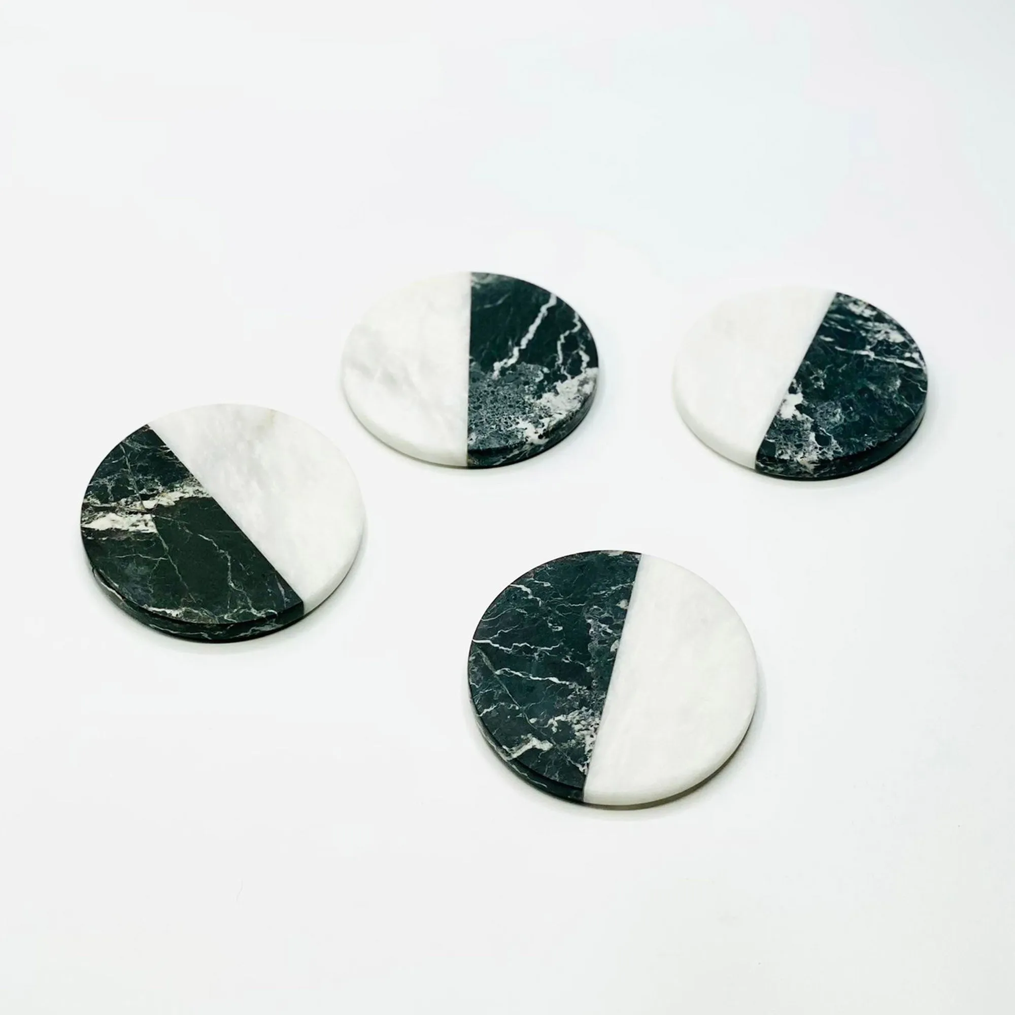 Eclisse - Black & White Marble Coasters - Set of 4